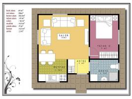 41 m² Prefabrik Ev Planı