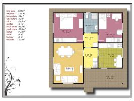 82,5 m² Prefabrik Ev Planı