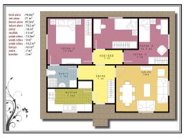 79,5 m² Prefabrik Ev Planı