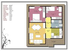 68,5 m² Prefabrik Ev Planı