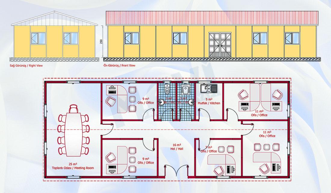 Prefabrik Ofis 106 m²