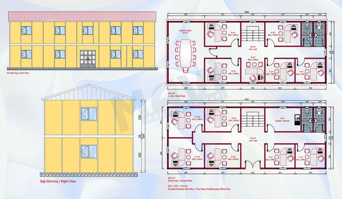 Prefabrik Ofis 214 m²