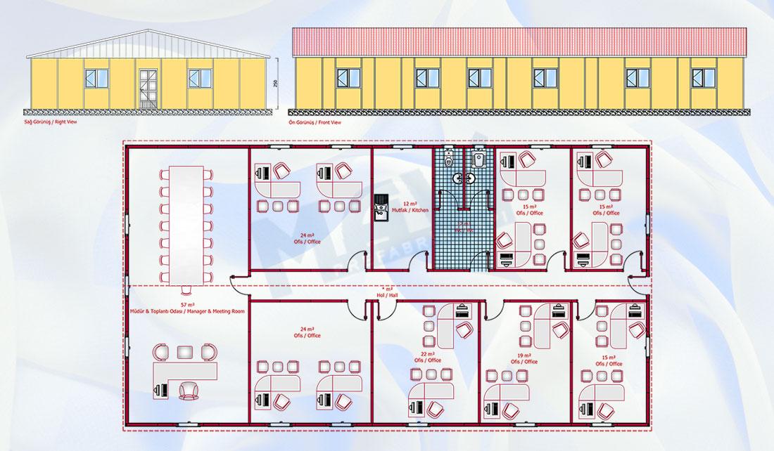 Prefabrik Ofis 246 m²