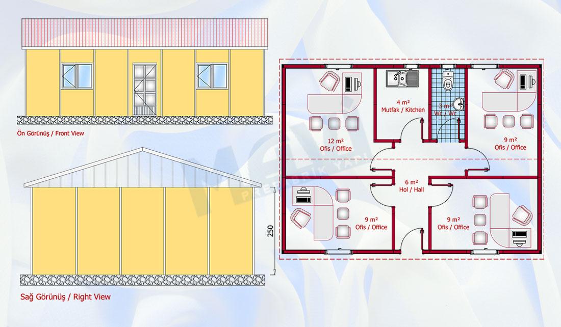 Prefabrik Ofis 58 m²