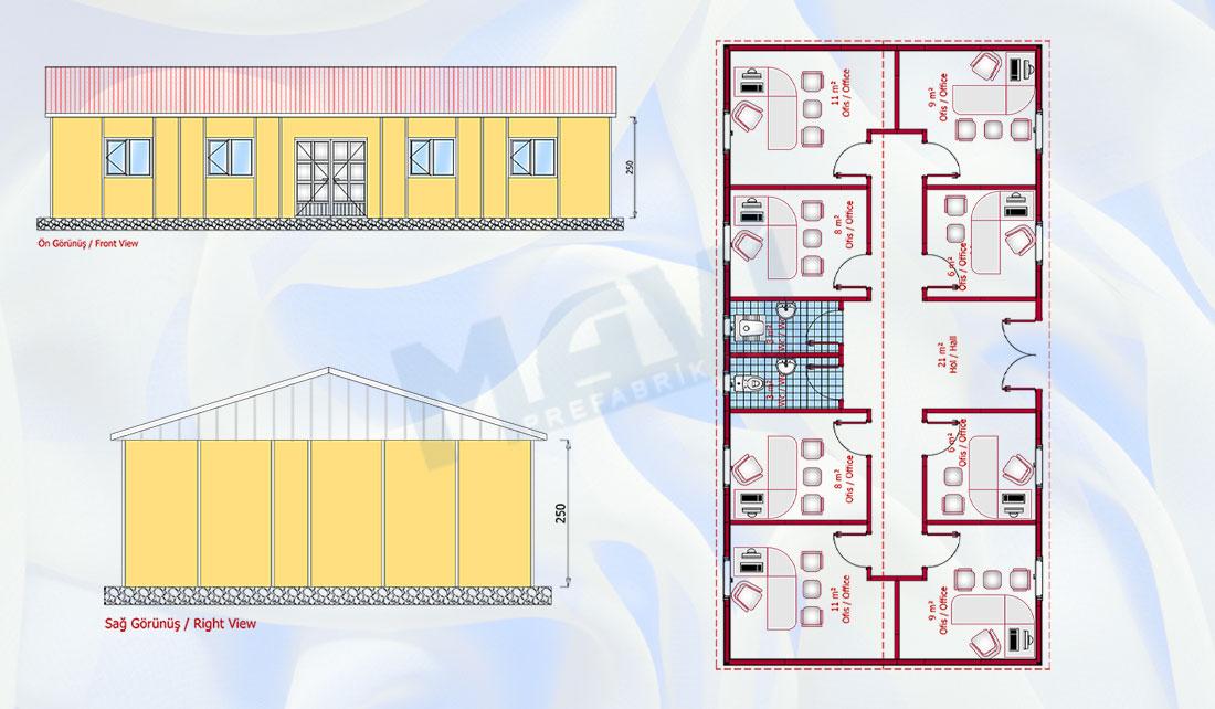 Prefabrik Ofis 98 m²