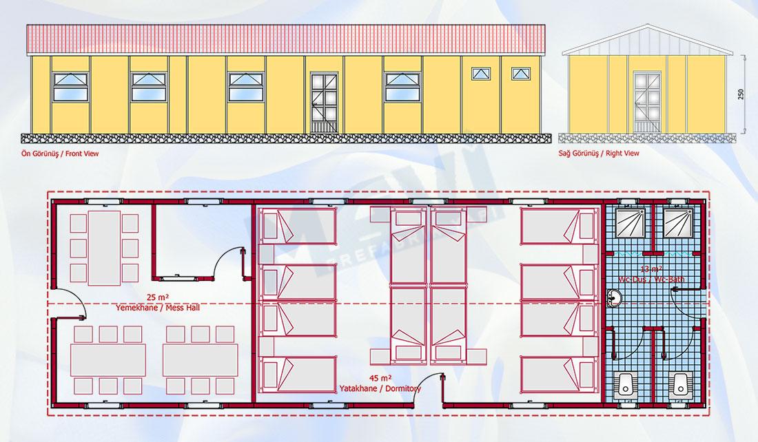 Prefabrik Yatakhane 86 m²